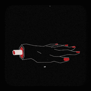 motion graphic, mograph, animation, black, gif,after effects, hand, severed, zombie, bone