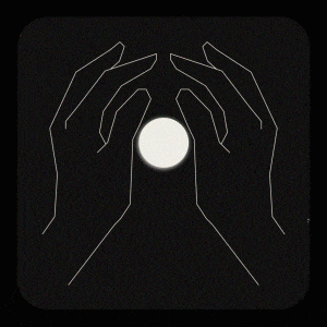 motion graphic, mograph, animation, black, gif,after effects, hands, orb, sphere, glowing, caress