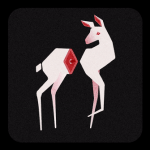 motion graphic, mograph, animation, black, gif,after effects, animal, deer, intestine, white, stamp